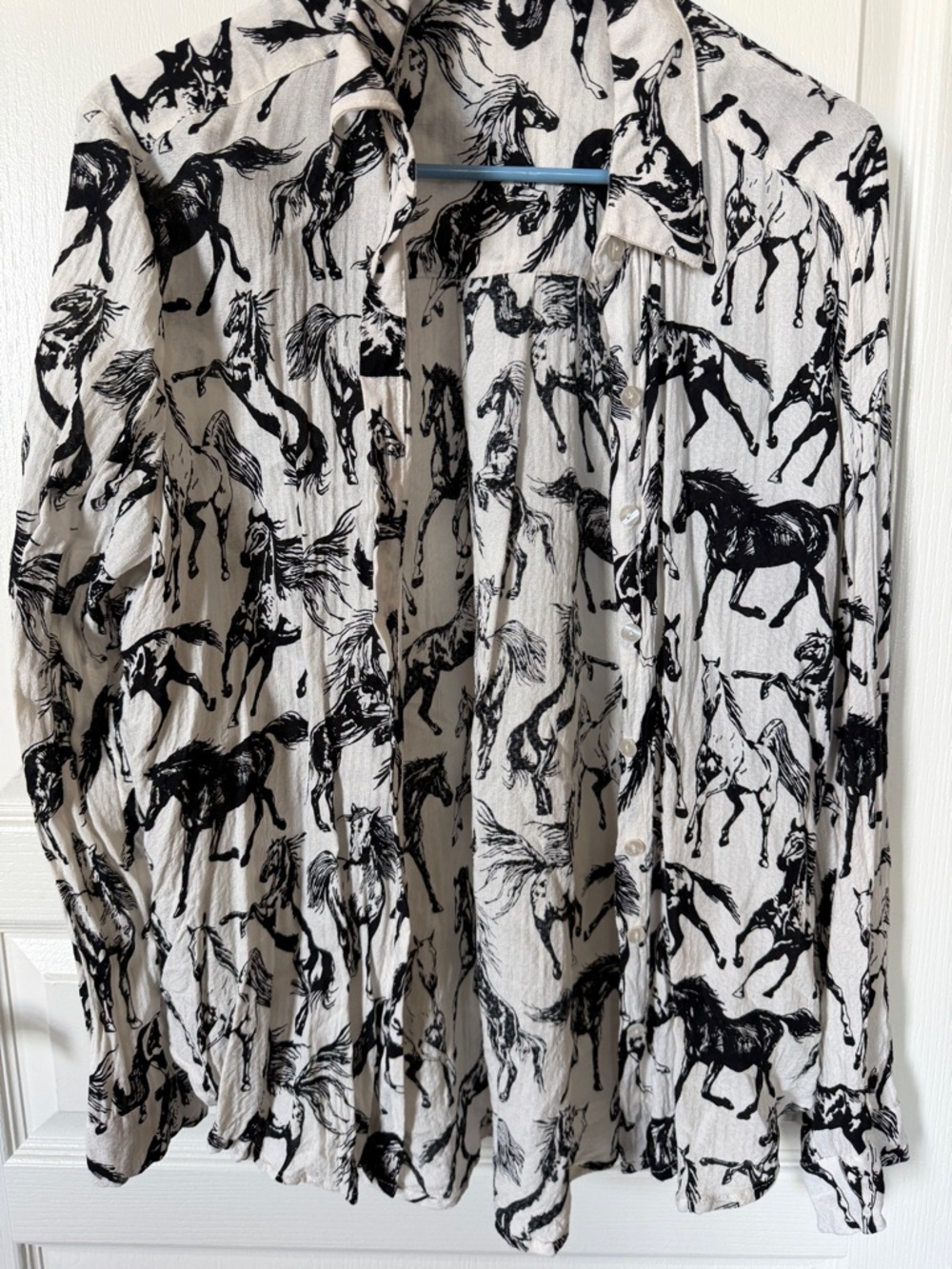 Women's Black & White Horse Print Skirt